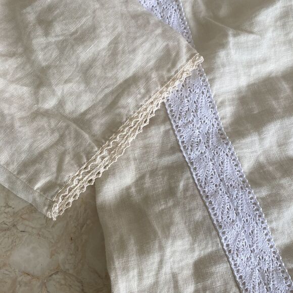 Tory Burch Square Neck Peasant Linen Blouse - Picture 9 of 13